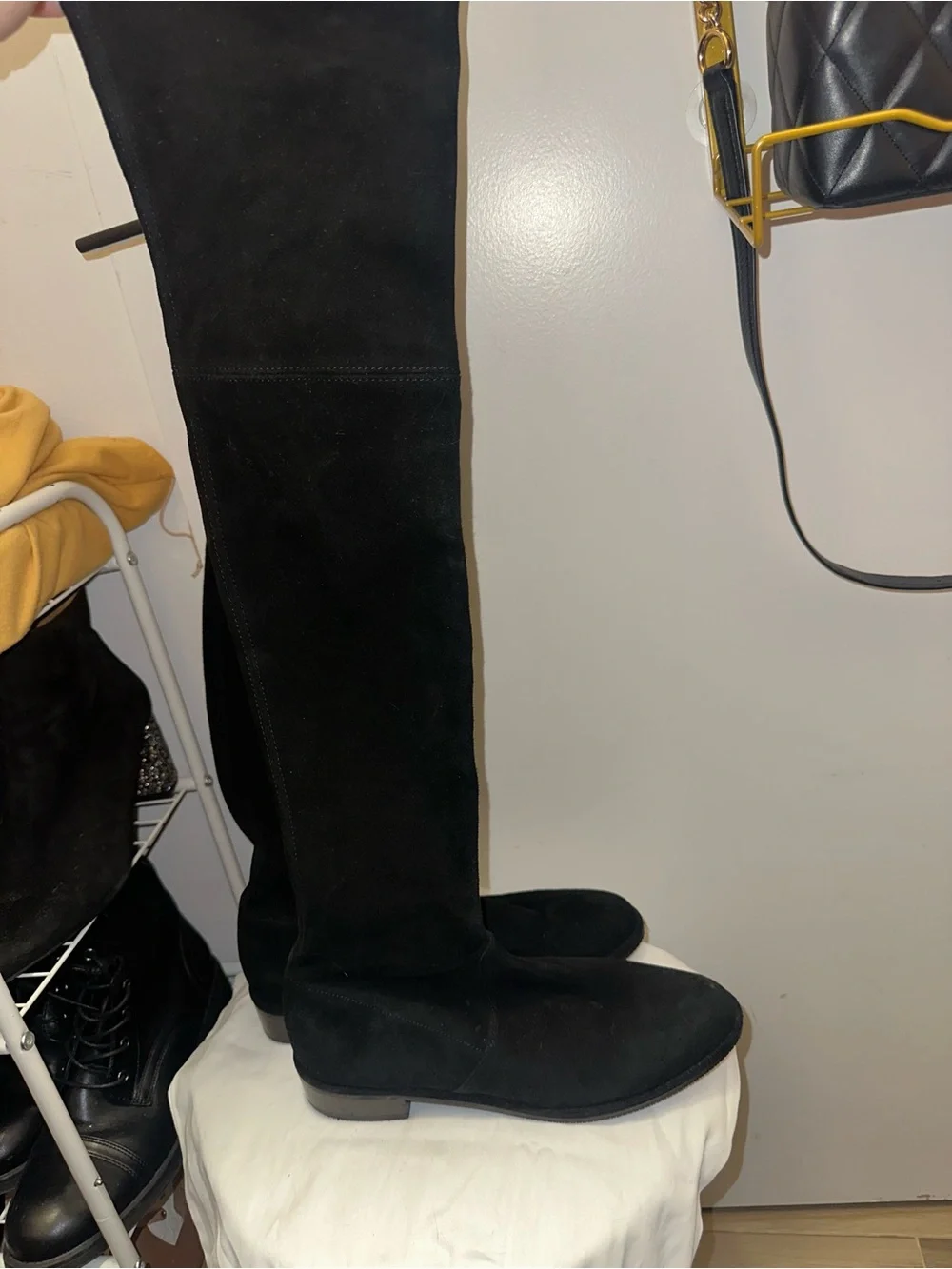 Stuart Weitzman Black Over-the-Knee Suede Boots 8.5